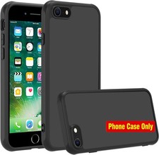Slim Shockproof Translucent Matte Case for iPhone SE 2022/2020/8/7/6s, All Black