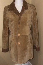 Brandon Thomas Tan Suede Teddy Jacket Large