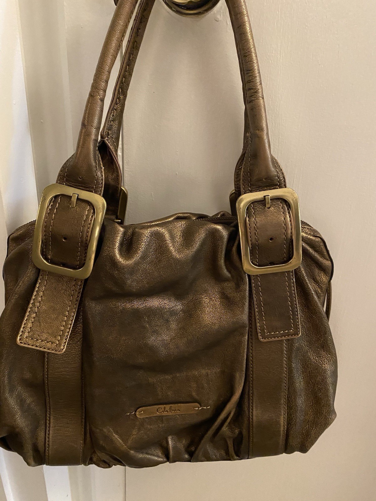 Women’s Medium Cole Haan Bronze Leather Shoulder Bag Purse