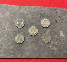 FIVE-Great Britain & Australia SIXPENCES-1948-1951-+++