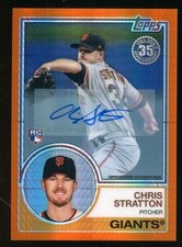 2018 Topps Update Silver Pack #119 Chris Stratton RC AUTO CARD 1983 Orange 04/25