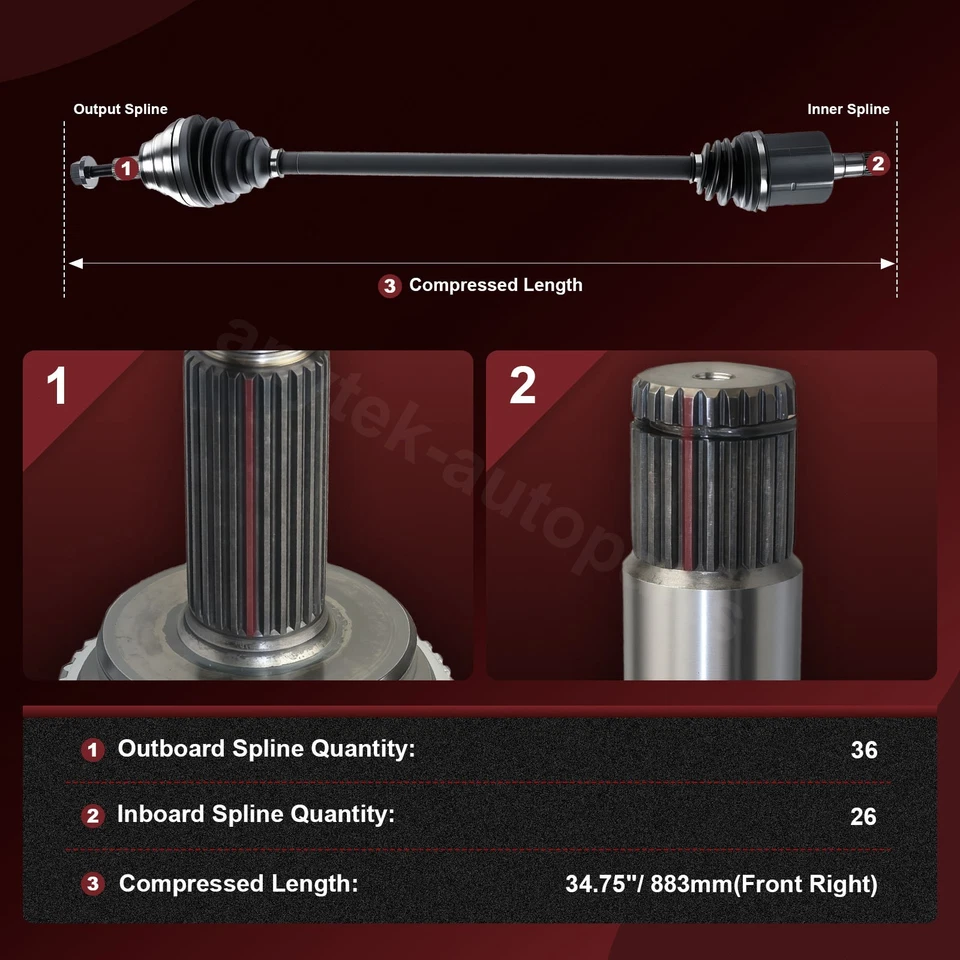 Eje delantero derecho CV para VW Golf 2010-2018 2005-2018 Jetta Rabbit automático Foto 3 de 4