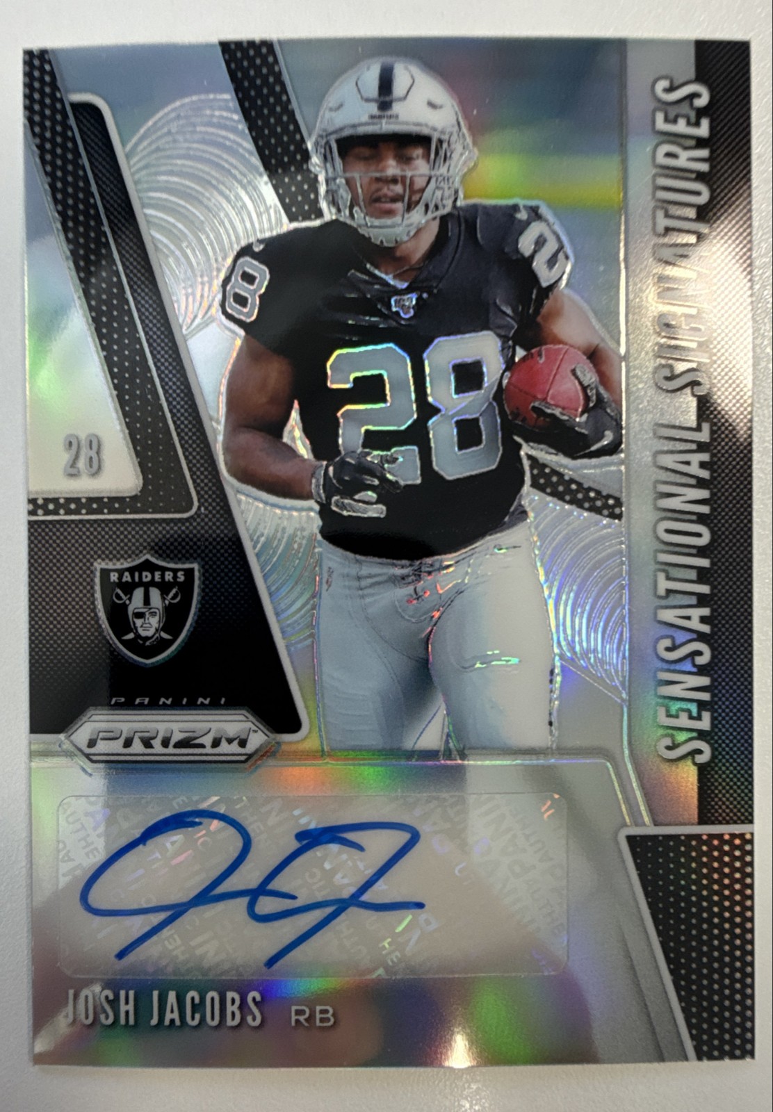 2019 Panini Prizm - Sensational Signatures Josh Jacobs #SE-JOJ (AU, RC)