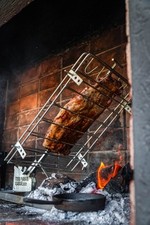 Estaca de abrazadera de parrilla cruzada Asado argentino | Saliva de barbacoa giratoria 360° resistente