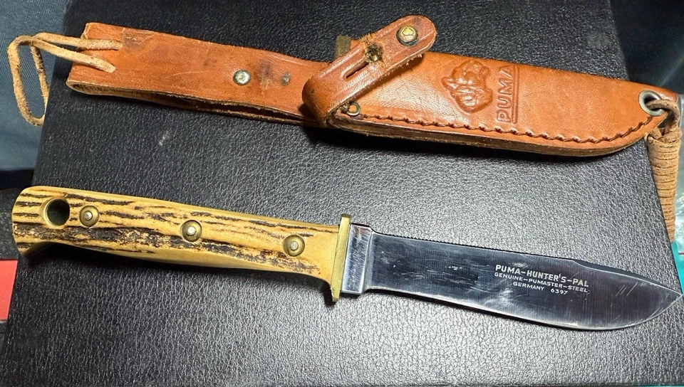 Rare Pre-64 Puma 6397 Hunters-Pal Knife German Pumaster Steel + Sheath - Image 2 of 4