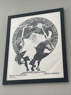 RARE VINTAGE 1980 Edward  Trowbridge ART LORD OF THE RINGS Gandalf The White