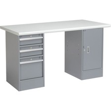 72"W x 30"D Workbench 1-5/8" Safety Edge Laminate Top 3 Drawer/Cabinet