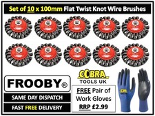 10 x ANGLE GRINDER FLAT TWIST KNOT WIRE WHEEL BRUSH SET M14 4.5"/115mm NEW #3-7