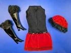 Vintage Mattel Barbie 1971 "Magnificent Midi" Boots Dress Hat  #3418 1970s Japan