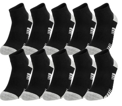Member's Mark Men QUARTER Socks 67% Cotton Sizes 6-12 BLACK MADE IN USA 50 PAIR