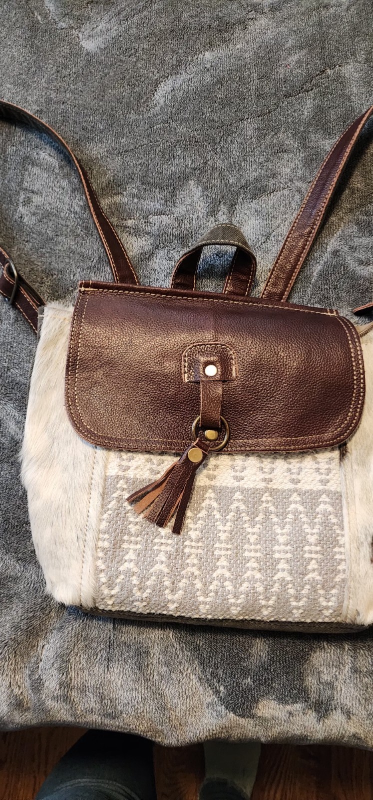 Myra Western Theme Geometric Pattern Brown Backpa… - image 4