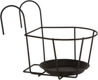 Dehner Blumentopfhalter FüR Den Balkon, Metall, Ca. 25 X 30 X 27 Cm, Schwarz