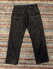 Southpole Men's Wide-Leg Black Cotton Denim Jeans Regular Fit Pockets Y2K Design