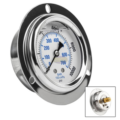 #ad 2.5quot; Liquid Filled Pressure Gauge 0 10000 PSI 1 4quot; NPT CBM Panel Flush Mount $29.95