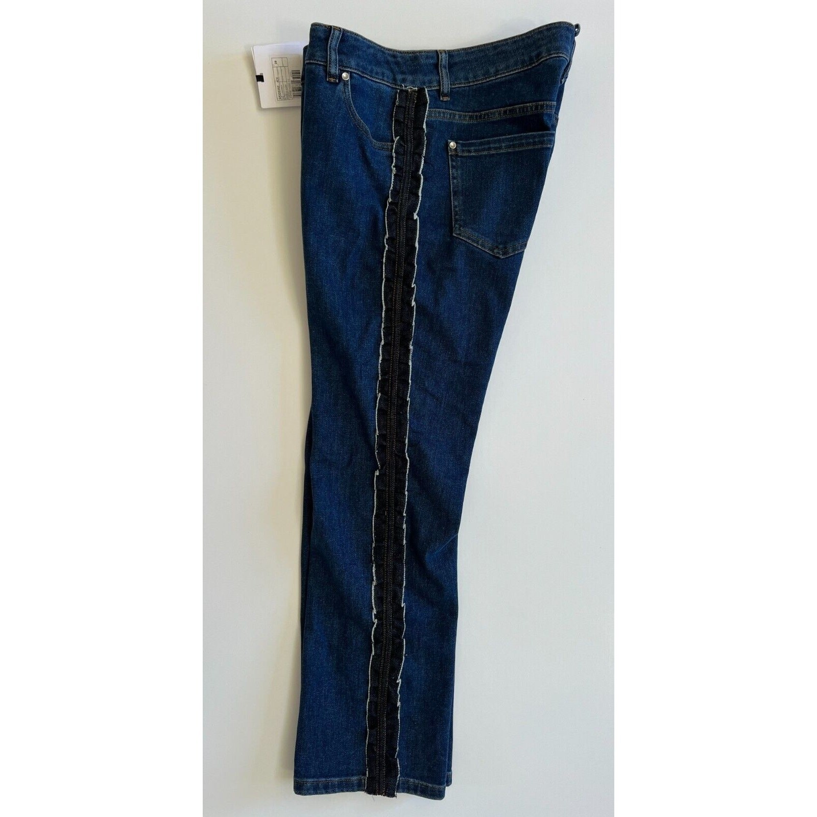 Red Valentino Ruffle Trimmed Cropped High Rise Straightleg Jeans Size 29 NWT thumbnail 9