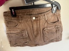 Tan Mini Skirt with Pockets size medium