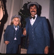 Sonny Bono with daughter Chastity 1970's Original 2.25 x 2.25 Photo Transparency