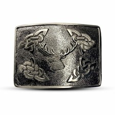 Scottish Highland STAGE  KNOT Kilt Belt Buckle Nickel Antique Finished
