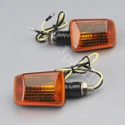 2x Motorcycle Motorbike Bulb Amber Turn Signal Indicators Light Orange Lens 12V