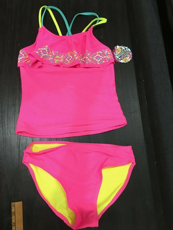 So Authentic Bathing suit swim wear Top Size 12 Bottoms Kids New tankini kohls