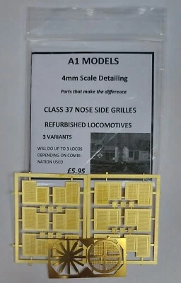A1 MODELS DETAILING PARTS 4mm Class 37 NOSE SIDE GRILLES (3 TYPES) REFURB LOCOS