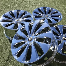 22" BENTLEY CONTINENTAL GT FLYING SPUR  RIMS WHEELS CHROME RIMS OEM GENUINE SET 