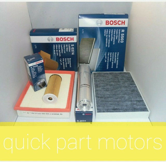 BMW 118d Service Kit Oil Air Fuel Cabin Filter 2010 Onwards Bosch 136