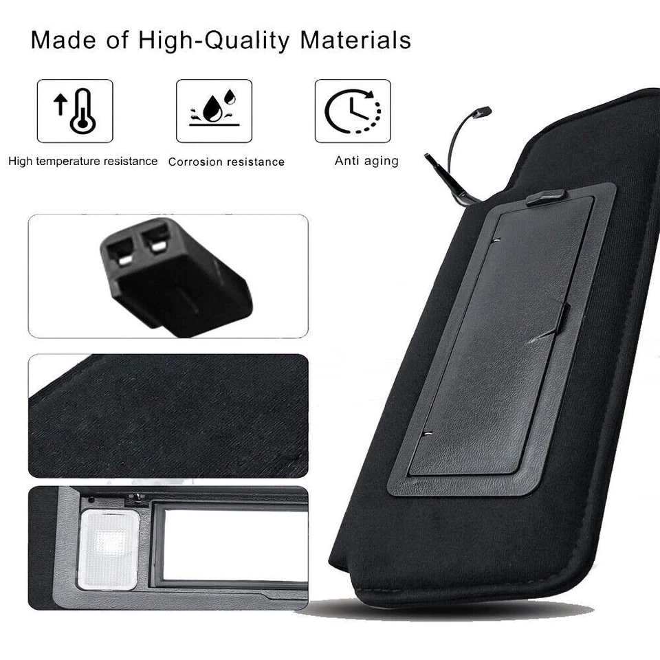 New Pair Sun visors w/Vanity Mirror & LED Light For 84-96 Chevy Corvette C4 5.7L - Image 4 of 4