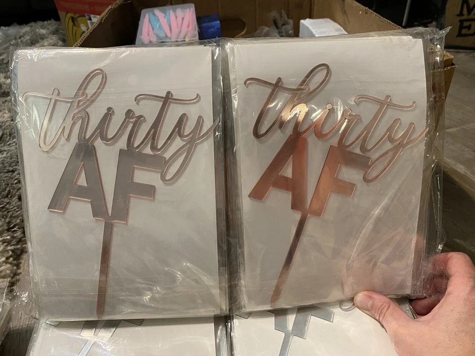 Thirty Birthday Cake Topper,Black,Silver,Pink,Gold Please Specify Color Wante(SB - Image 3 of 4