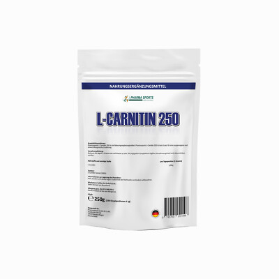 L-CARNITIN PURE = 250g reines Pulver - Vegan - L-Carnitin 25000 mg