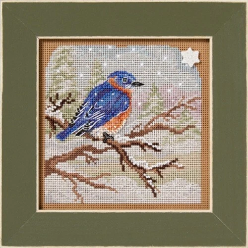 MILL HILL Buttons Beads Kit Counted Cross Stitch SNOWY BLUEBIRD MH14-2534