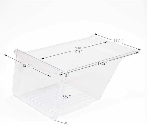 Crisper Pan ( Bottom ) Compatible with Frigidaire Kenmore Refrigerator 240343803 - Picture 2 of 3