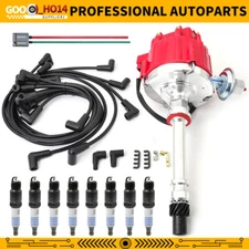 For GM08 Chevy SBC 350 BBC 454 HEI Distributor &Spark Plug &Wires &Pigtail Kit