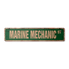 MARINE MECHANIC Vintage Street Sign maritime vessel ships boat repair