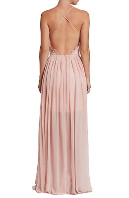 NEW DRESS THE POPULATION Chloe Lace & Chiffon GOWN DRESS $298 Size S ROSE  PETAL | eBay