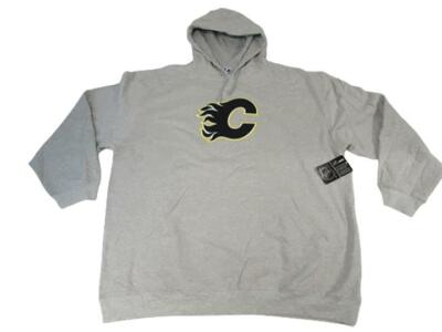 New Calgary Flames Mens Sizes 3XL-4XL Gray Majestic Hoodie