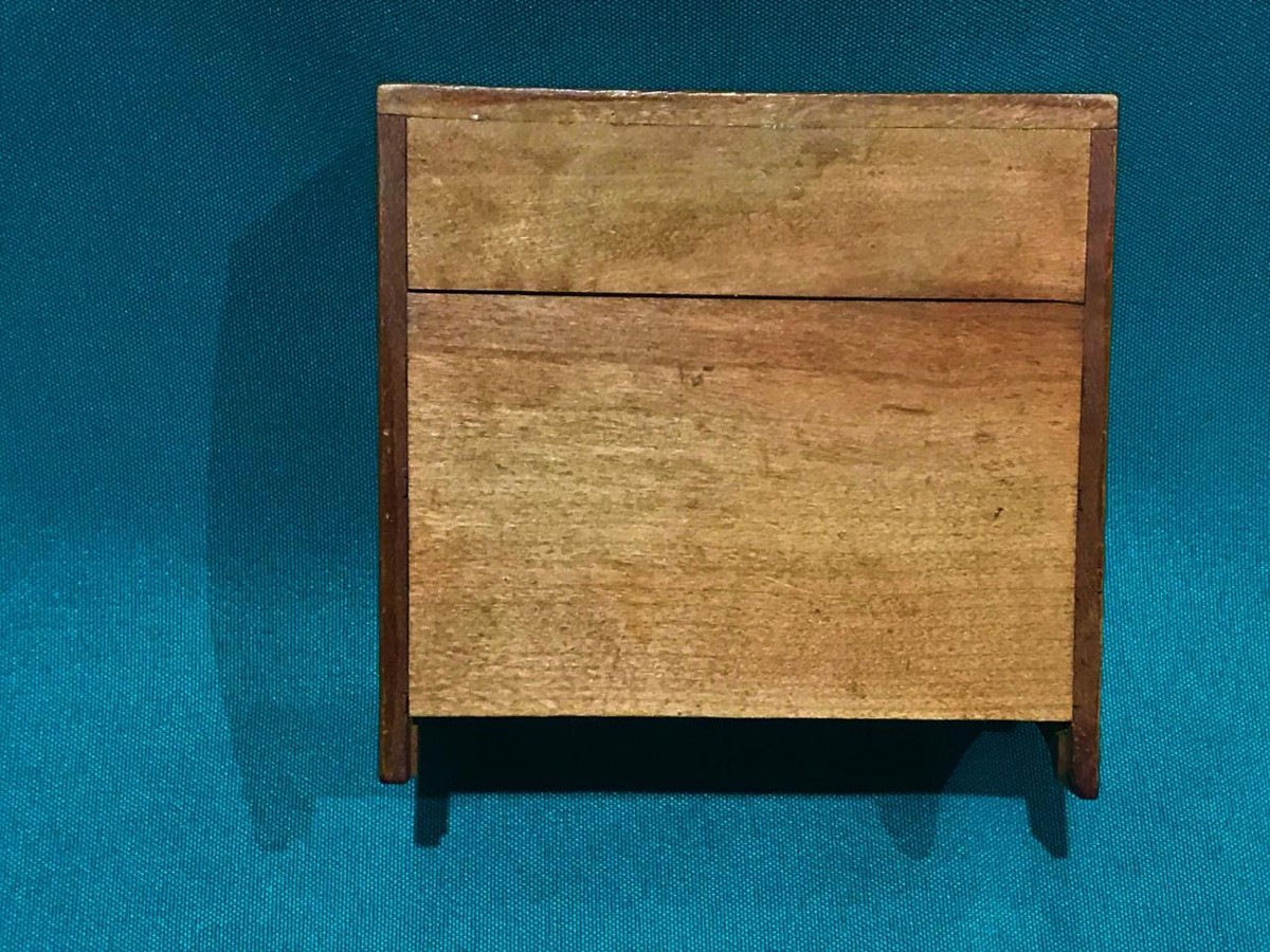 Vintage Dollhouse Toy Roll Top Desk ~ Wood Drop Front 3 Drawer