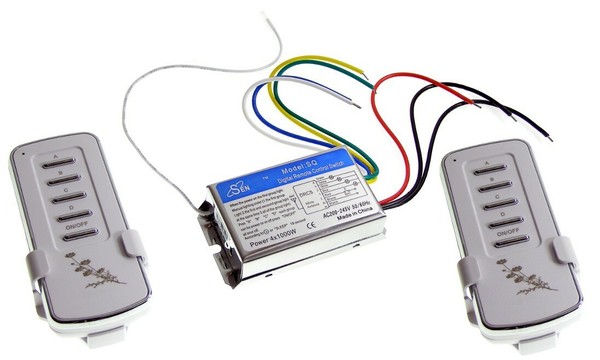 4 Kanal Wireless Lichtschalter Funkschalter Wandschalter, 2X Fernbedienung Sleep-image