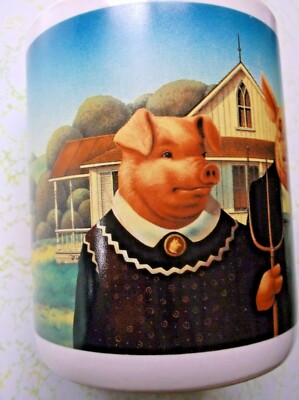 Vtg Coffee Mug American Gothic Pigs "Together We're Classic" 1980's  Farmhouse | eBay