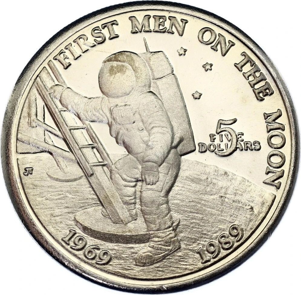 1989 MARSHALL ISLANDS 20 TH ANNIVERSARY FIRST MEN ON THE MOON $5