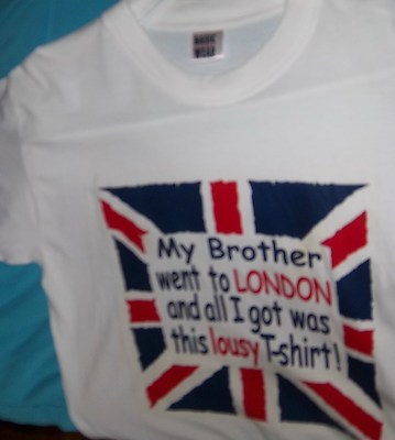 LONDON Shirt My Brother Went To London Size Large NOS UnionJack T-Shirt LONDON