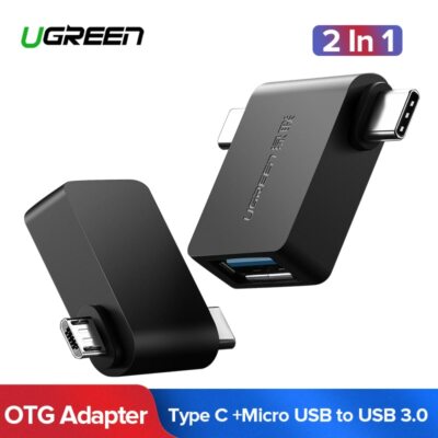 Ugreen OTG adaptateur de câble 2 en 1 Micro USB type C vers USB 3.0 adaptateur