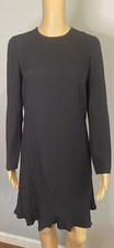 NWT RED VALENTINO black crepe long sleeve dress SZ 40