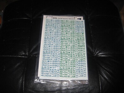 Luftwaffe ID Letters & Numbers in Green 72mm in 1/72 scale by Microscale Decals