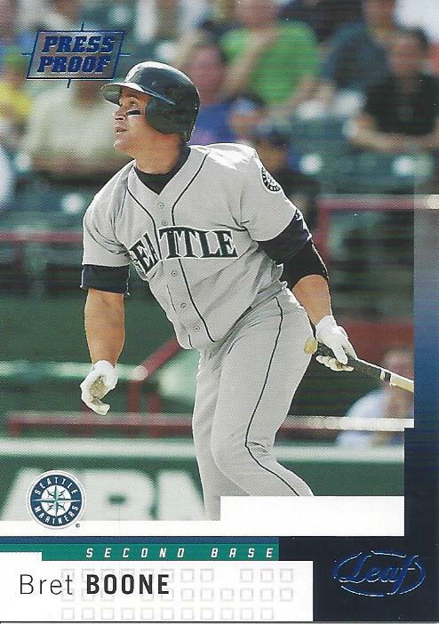 2004 Leaf Press Proof Blue Bret Boone 72 Mariners 057/100