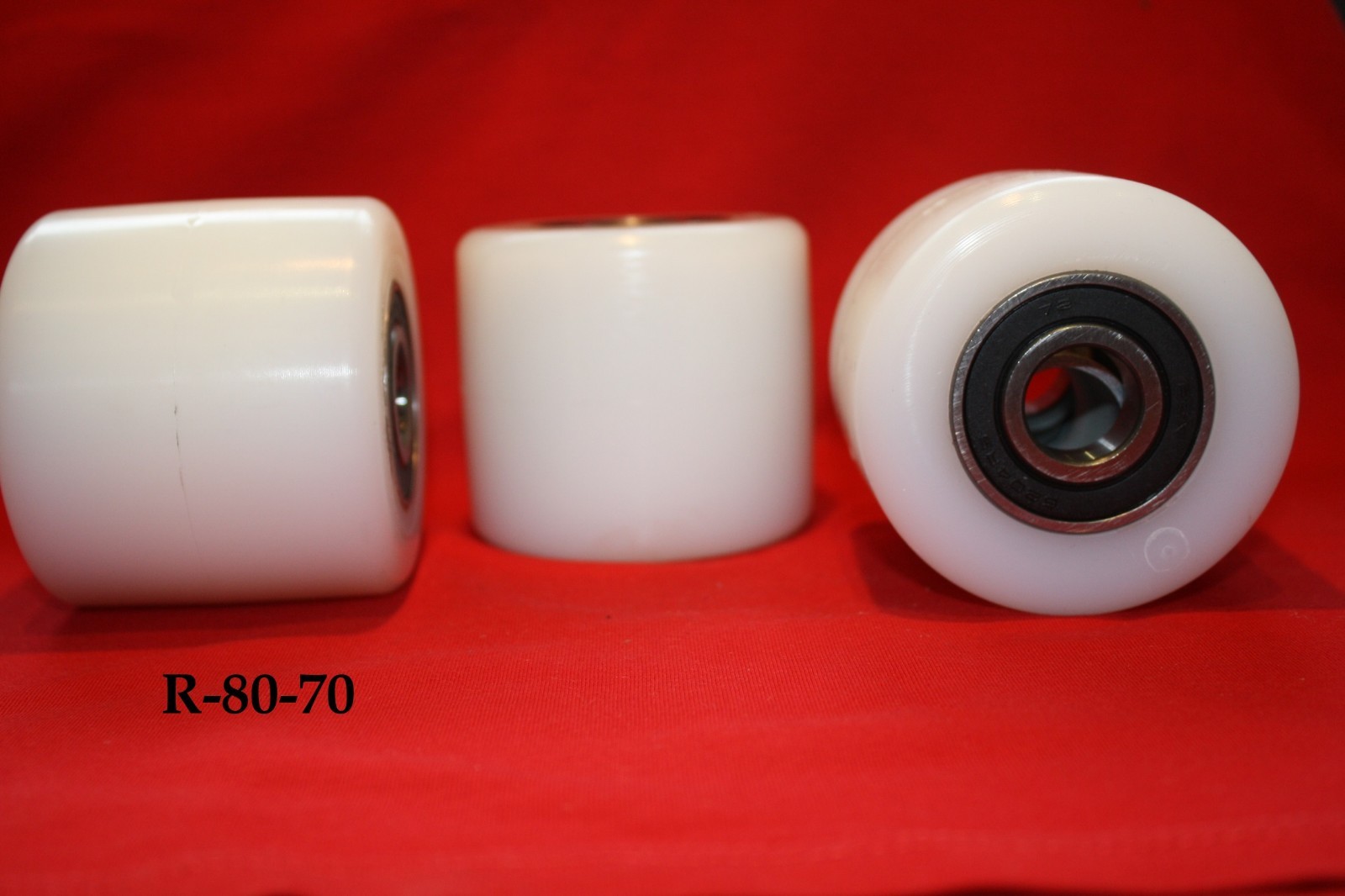 80 mm Nylon Roller Wheel With Bearing Guiding Wheel Flat Belt Idler