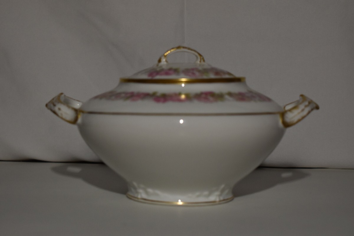 CH Field Haviland Limoges GDA France White w/ Rose Gold 3 Piece