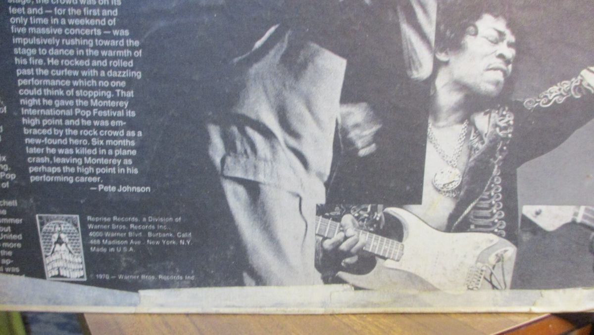 1970 Monterey Pop Festival OTIS REDDING & JIMI HENDRIX US LP