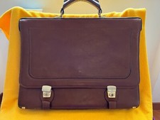 Borsa da lavoro in pelle tinta cuoio vintage. 