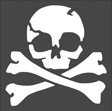 4"x4" Clear Plastic Stencil - Skull Crossbones (MC587)*****